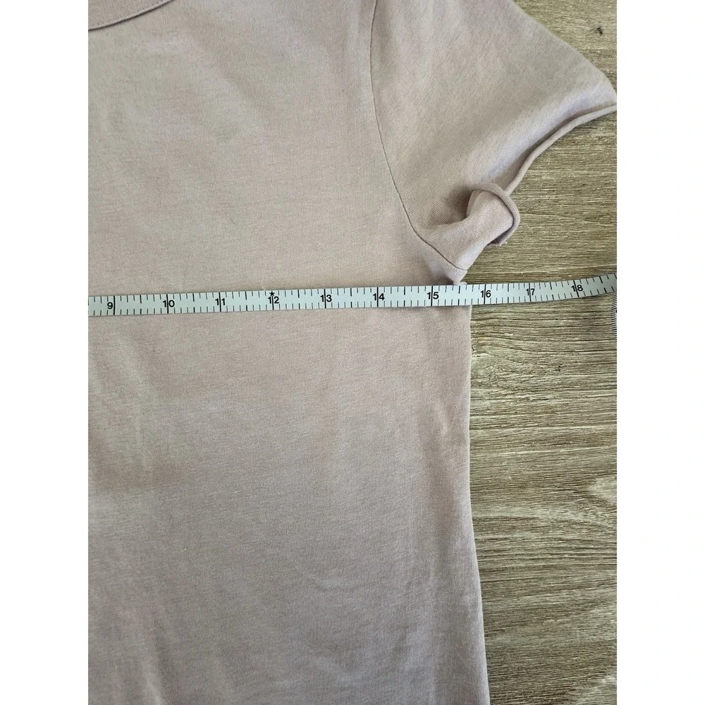 All Saints nude neutral t-shirt base layer top soft size S Quiet Luxury